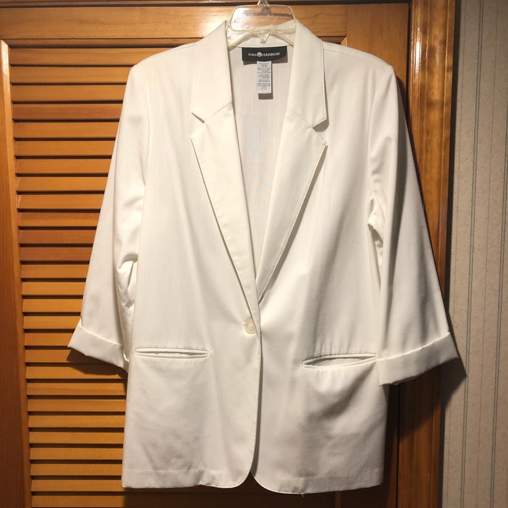 Ladies Sag Harbor White Blazer